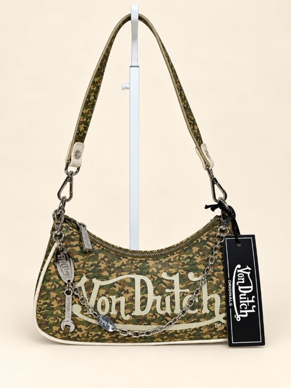 Von Dutch Camouflage Shoulder Bag + Matching Umbrella (NWT) — MSRP $99